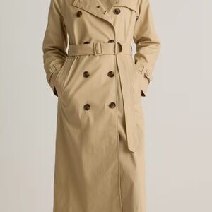 NWT - Quince Comfort Stretch Long Trench Coat, Size XL, Light Khaki